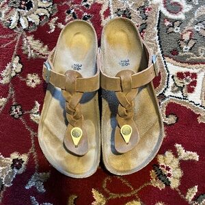 Birkenstock cognac oiled  Braided Sandals size 36